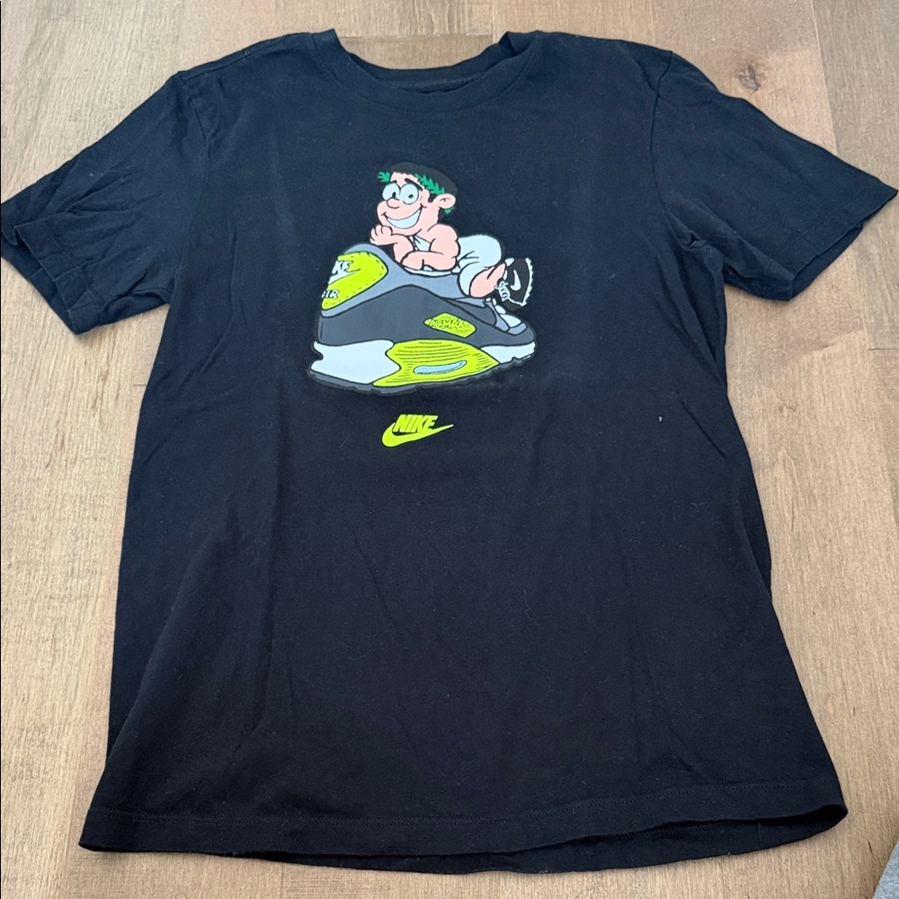 Nike Black Tee with Cartoon Graphic